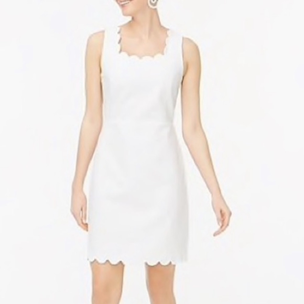 NWT White Scalloped J Crew Dress